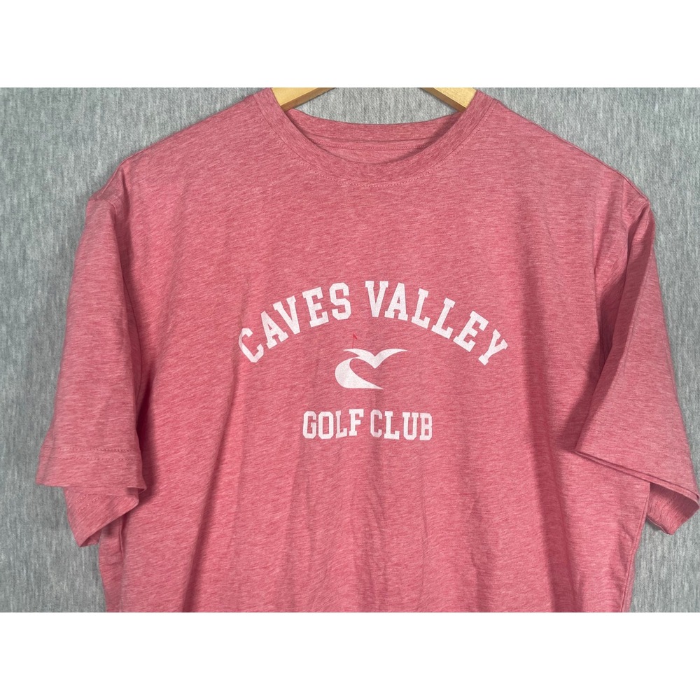 Peter Millar Caves Valley Golf Club T-Shirt Mens Small Pink Pima Cotton Blend